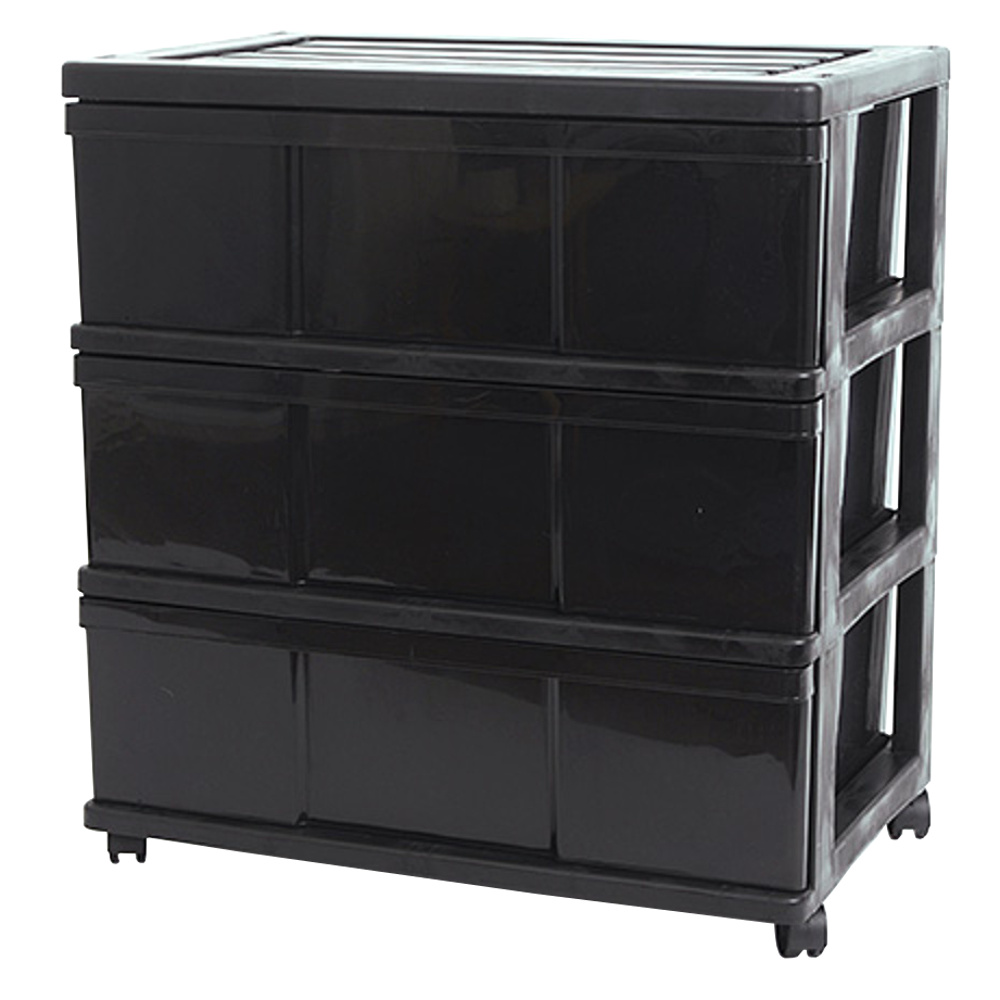 衣装ケース 収納ケース 引出 プラスチック ワイド チェスト 3段