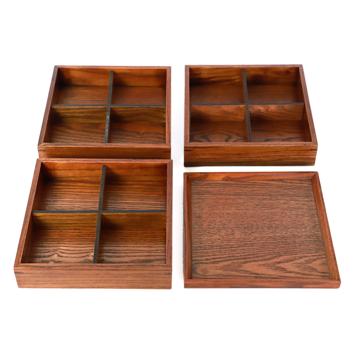 みよし漆器本舗 天然木製 三段重箱 6.5寸 20cm 漆塗り 3つ 仕切り付き