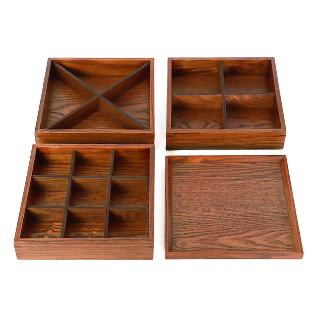 みよし漆器本舗 天然木製 三段重箱 6.5寸 20cm 漆塗り 3つ 仕切り付き