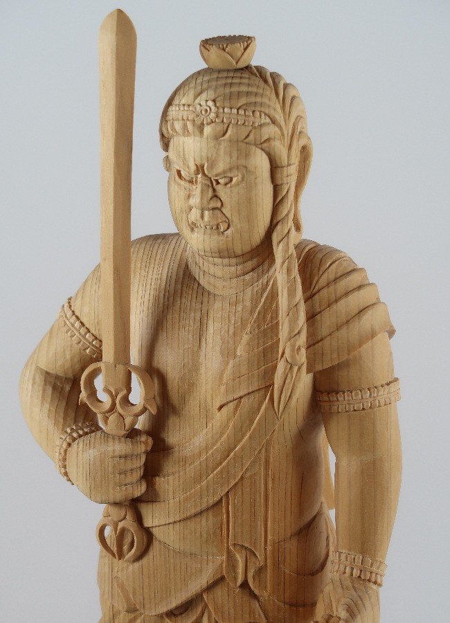 密教】木彫「不動明王立像」 仏像 仏壇 開運 厄除け 除災 : 森彫刻所