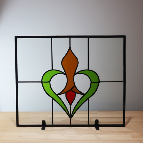 送料無料 アンティーク ステンドグラス（ハート）窓格子 ウォールデコ