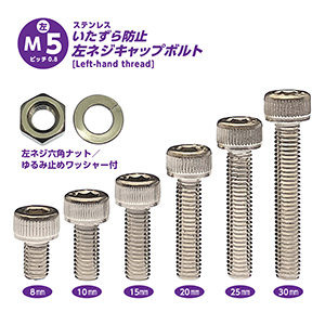 バイク用 左ネジ (逆ネジ) M6 ステンレス 六角穴付 キャップボルト