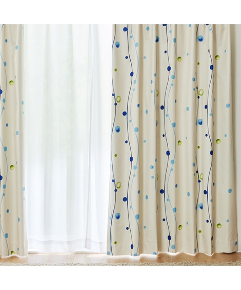 ニッセン（nissen） カーテン レース セット 水玉柄遮熱・防音・99.99