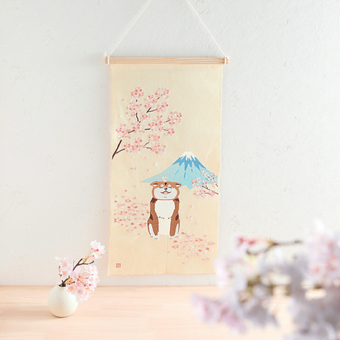 秀〆（HIDESHIME） 季節の刺繍 タペストリー プレミアム おしゃれ S