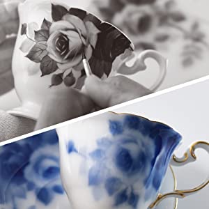 大倉陶園 【大倉陶園直営店】 ブルーローズ（8211） 湯呑5客揃 日本製