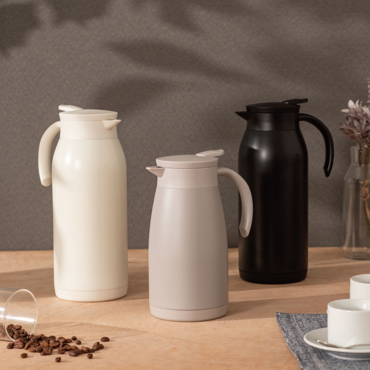 Atlas 12個セット 卓上ポット 1.5L 保温 保冷 真空断熱 ステンレス 超