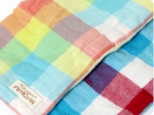 8重 ガーゼハンカチ ギンガムチェック 5mm チェック 【1801円以上送料
