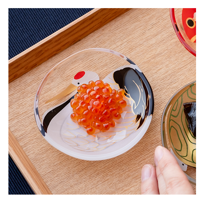 ADERIA 和 おしゃれ ミニプレート ペアセット めでたmono 豆皿 鶴亀