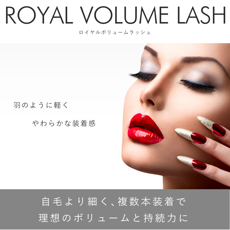 まつげエクステ マツエク ロイヤル ボリュームラッシュ(6列) 0.07mm D