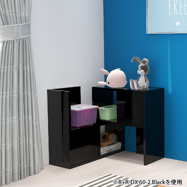 arne（アーネ） オープンラック 2段 黒 ディスプレイラック 完成品