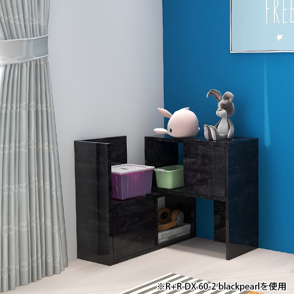 arne（アーネ） オープンラック 2段 黒 ディスプレイラック 完成品