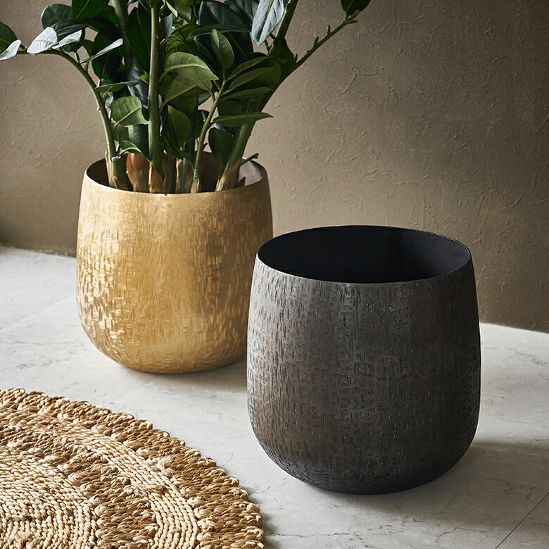 プランター カバー アルミ ポット アルミニウム 金属 8号 底穴なし