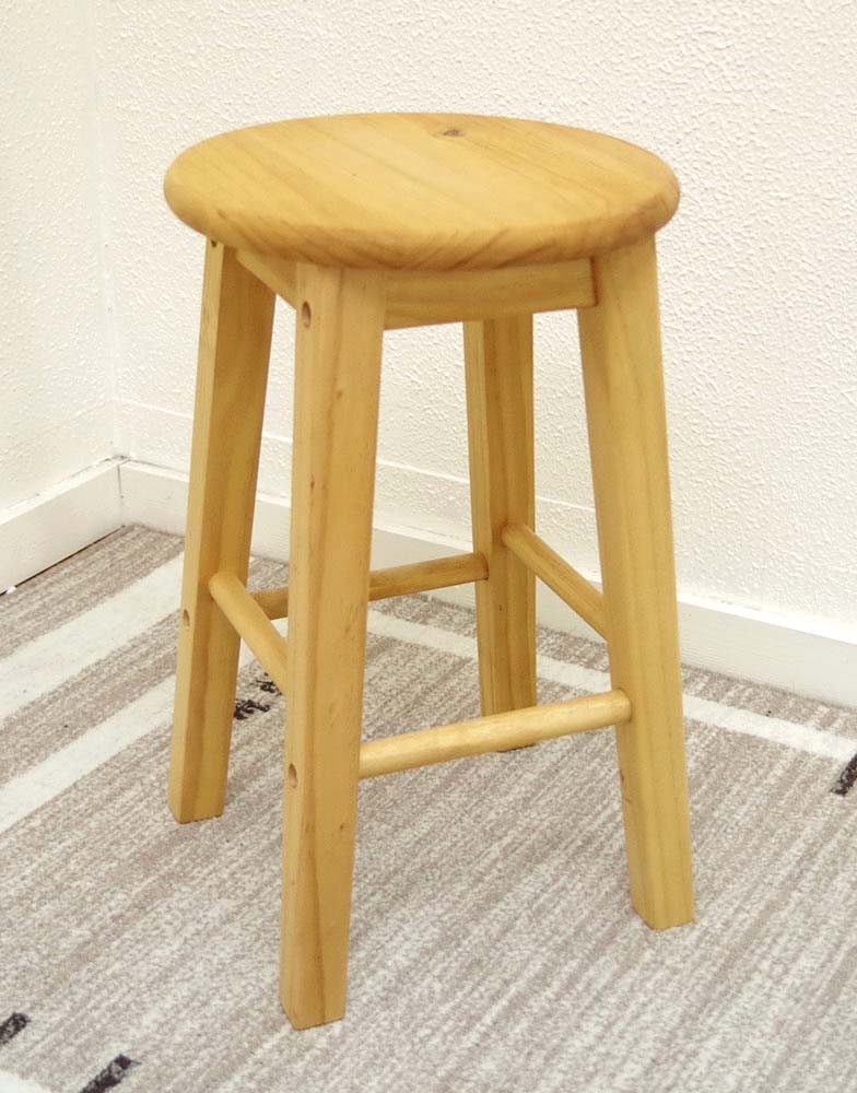 カントリーパインスツール 無垢木製 丸椅子 花台 Sサイズ カントリー