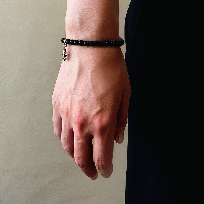 Binich（ビニッチ） ブレスレット メンズ 天然石 オニキス 6mm玉