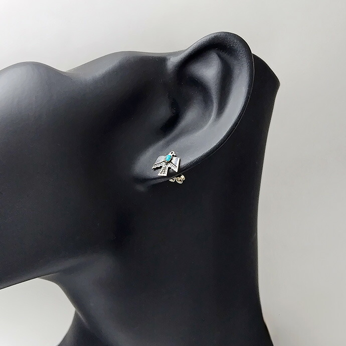 Binich（ビニッチ） ピアス メンズ 片耳用 ターコイズ 鳥 スタッド