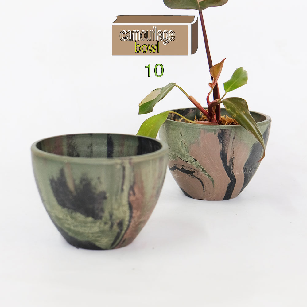 プラ鉢 カモフラージュポット bowl 10 迷彩柄 CAMO 径10.5cm 高さ8cm