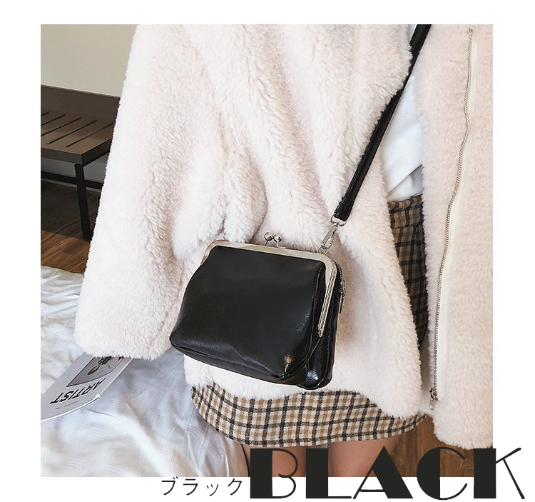 がま口 ショルダー バッグ ポーチ お財布 ポシェット 一体型