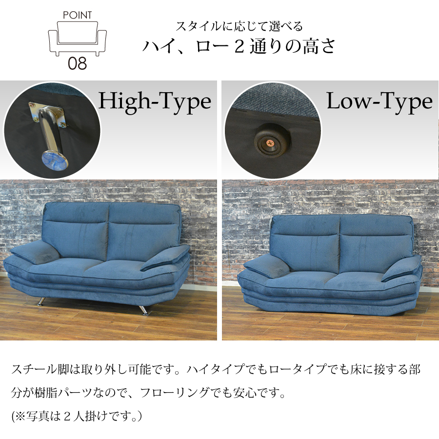 レビューでクーポン進呈】ソファ 3人掛け タルガ2 幅200cm 布張り 3P