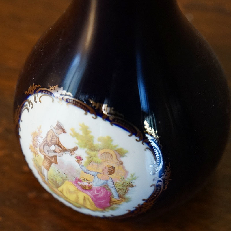 ヴィンテージ フランス製 リモージュキャッスル 花瓶 陶器 フラワー