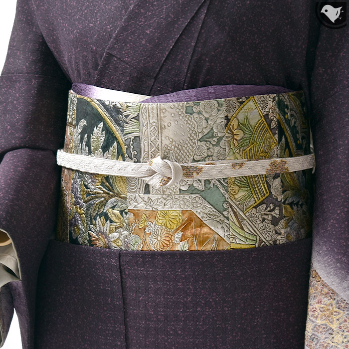 本金唐革 京都 名門 織匠川島 謹製 袋帯 本革 日本製 【帯専門店おびや