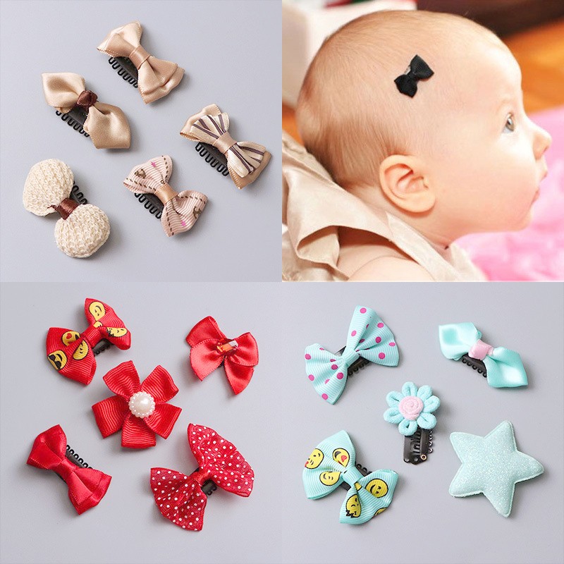 ベビー ヘアピン リボン ヘアクリップ ヘアアクセサリー 5個セット