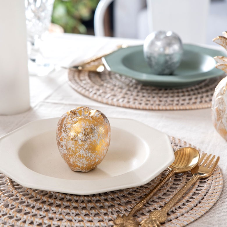 ELEMENTS オブジェ ウッド 木製 木彫り アップル りんご リンゴ