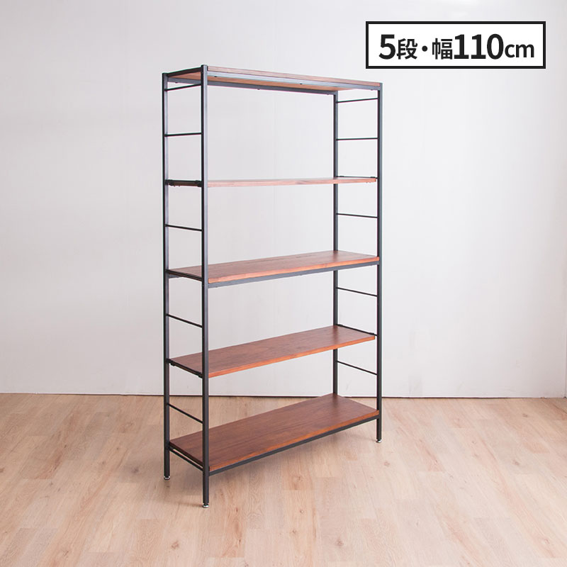 MINT シェルフ 木製 5段 アンティーク調 幅110 ラフ ヴィンテージ