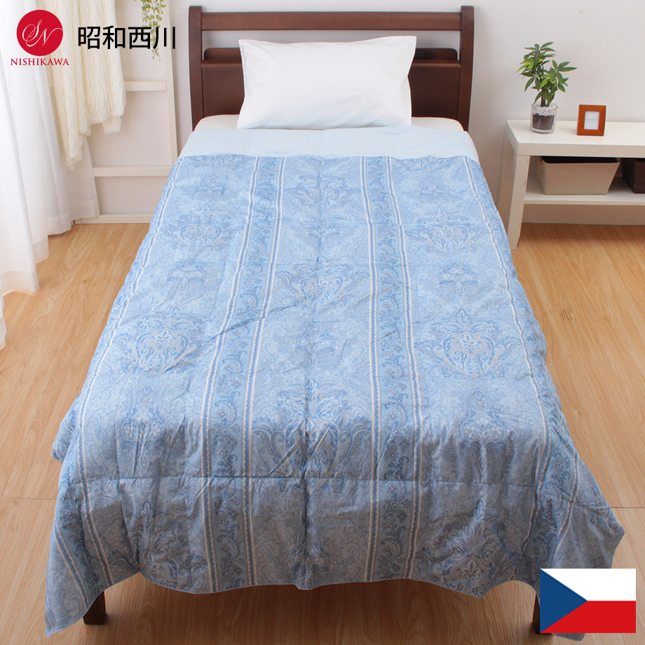 昭和西川 ダウンケット 羽毛肌掛け布団 シングル 薄掛け布団 洗える
