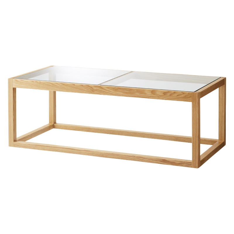 東谷 センターテーブル 幅110cm 木製 ガラステーブル 長方形 シンプル