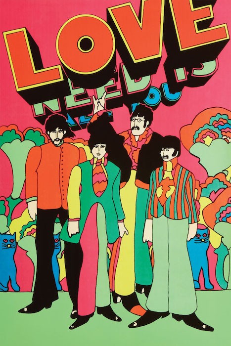 ポスター THE BEATLES ビートルズ LOVE ラヴ ロックポスター イラスト