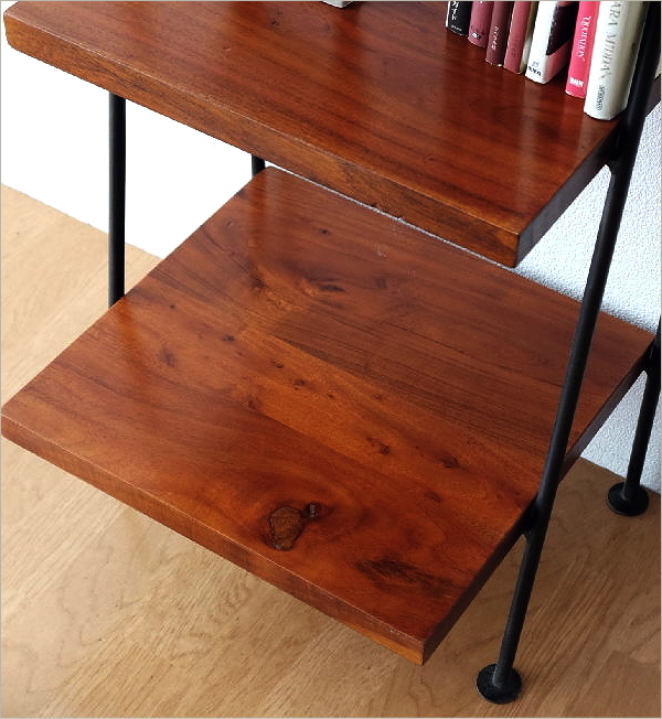 ラダーラック 棚 木製 飾り棚 飾棚 おしゃれ アイアンとアカシアの3段