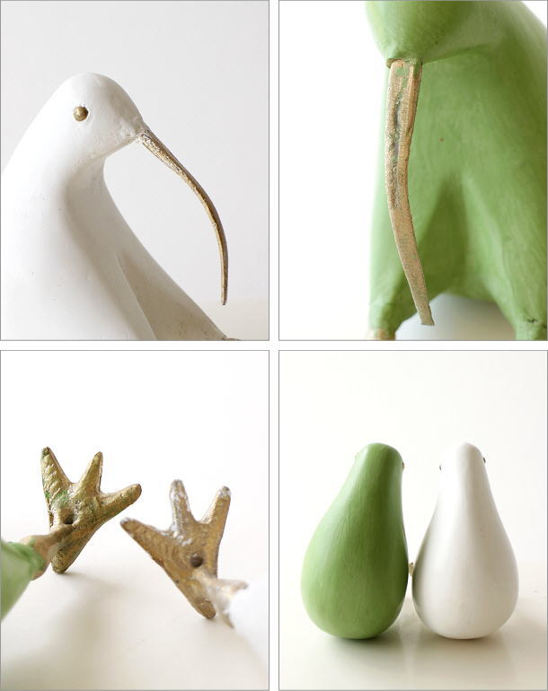 キウイ 鳥 木彫り置物 オブジェ おしゃれ 置物 小物 雑貨 レトロ