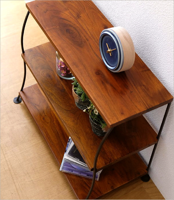 ディスプレイラック 飾り棚 飾棚 シェルフ 木製 アイアン ウッド