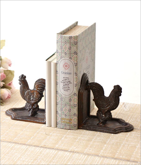 ブックエンド アンティーク おしゃれ アイアン 本立て ブックスタンド