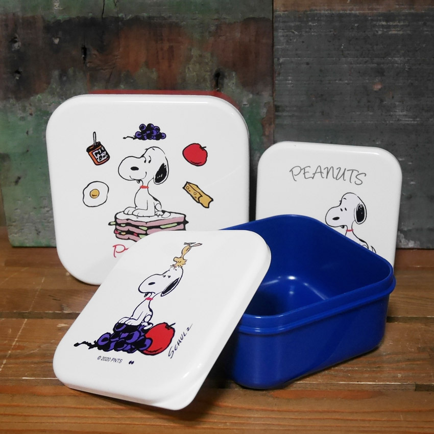 SNOOPY（スヌーピー） ランチボックス 3Pセット PEANUTS シールランチ