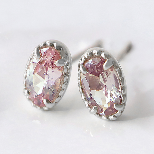 ピアス 希少石 ドラゴンガーネット ミル風 K10 YG PG WG イエロー