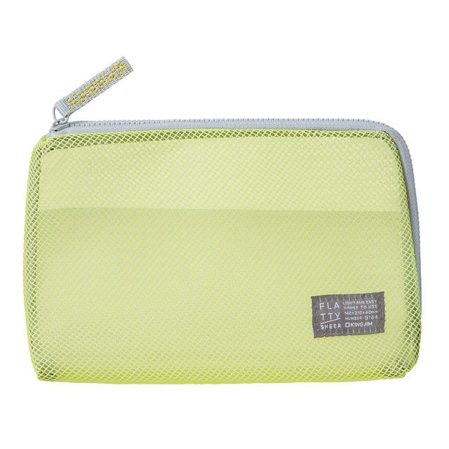 キングジム フラッティ シアー メッシュポーチ Mサイズ L字ファスナー