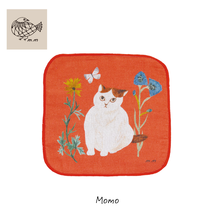 松尾ミユキ 猫 ハンカチ / ガーゼハンドタオル 全5色 / ガーゼハンカチ