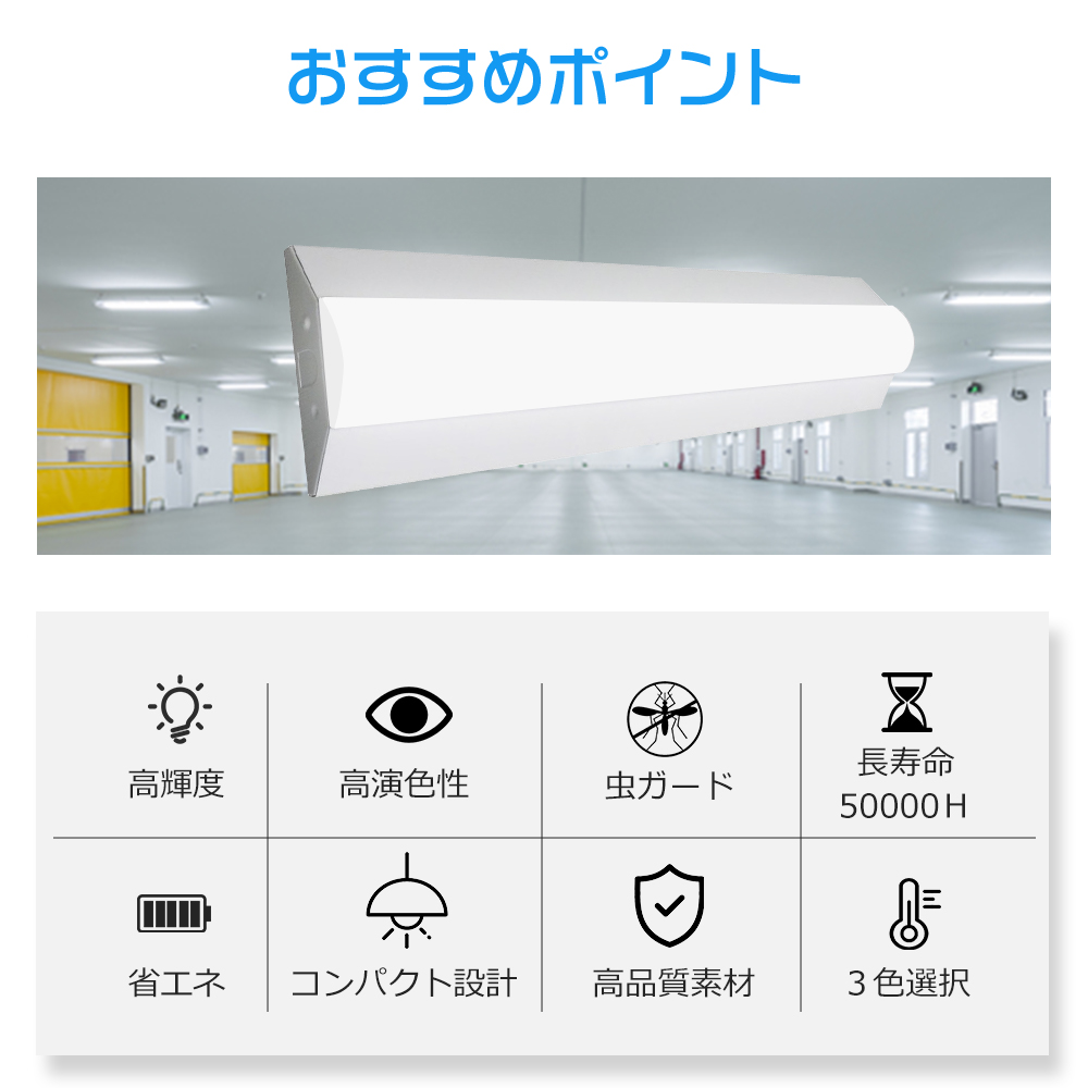 LED ベースライト 逆富士 20W型2灯相当 薄型 25W 5000LM LED蛍光灯 20W