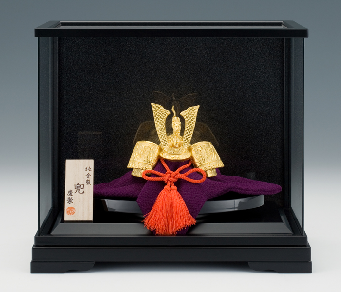 五月人形 コンパクト 純金 かぶと 24K 24金 兜 カブト 収納ケース付