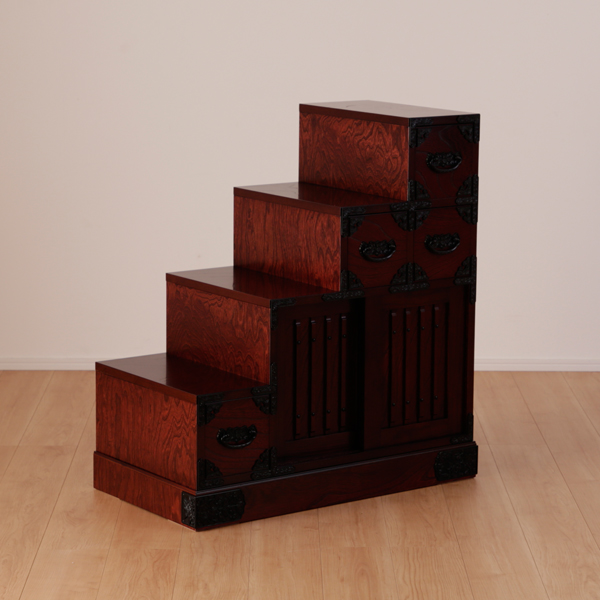 民芸箪笥 階段タンス おしゃれ 83 完成品 引き戸 引き出し 和タンス