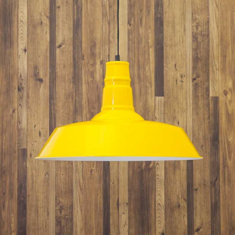 ペンダントライト 1灯 おしゃれ イエロー 黄色 アイアン 傘型 スチール