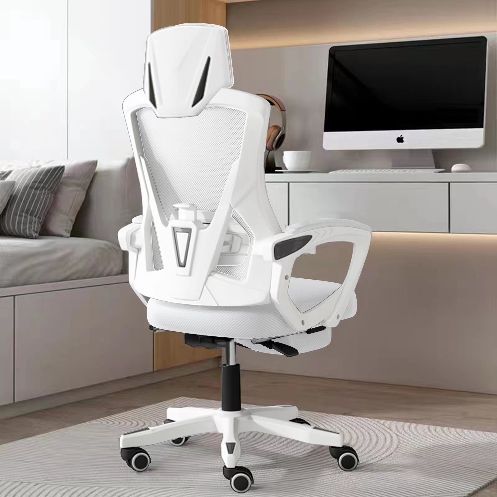 オフィスチェア 人間工学 メッシュ オットマン ロッキング