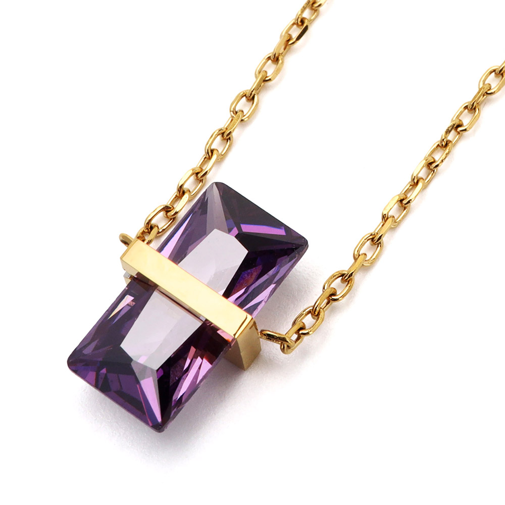 ステンレス 18KGP 誕生石ネックレス ジルコニアネックレス 一粒 12色