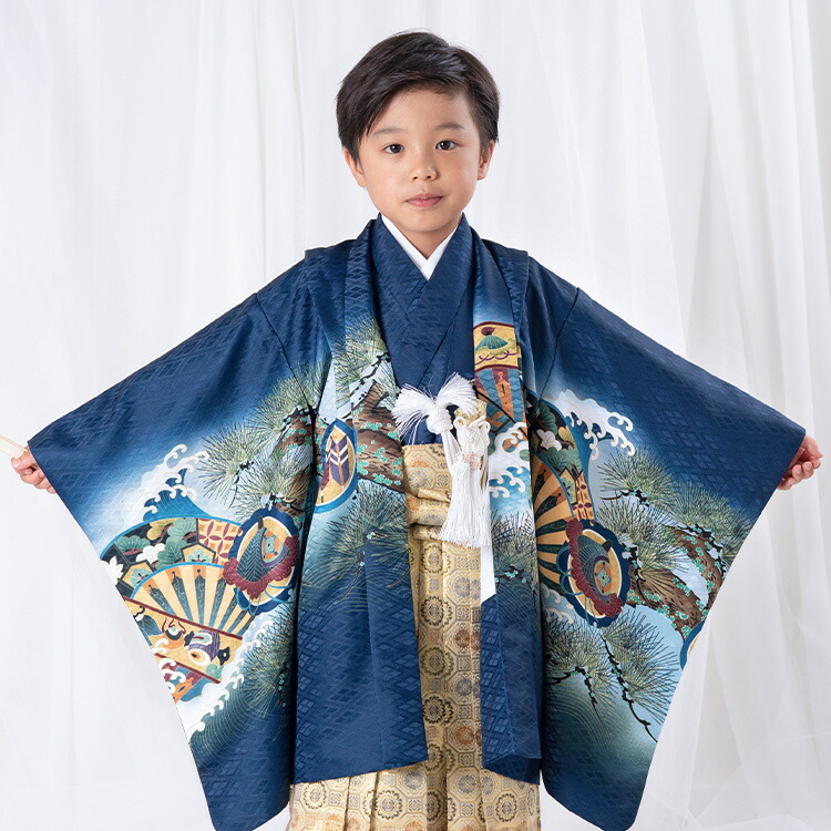 七五三 着物 5歳 羽織袴セット 男の子 10点フルセット 着付け