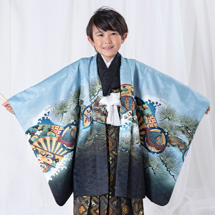 七五三 着物 3歳 羽織袴セット 男の子 10点フルセット 着付け