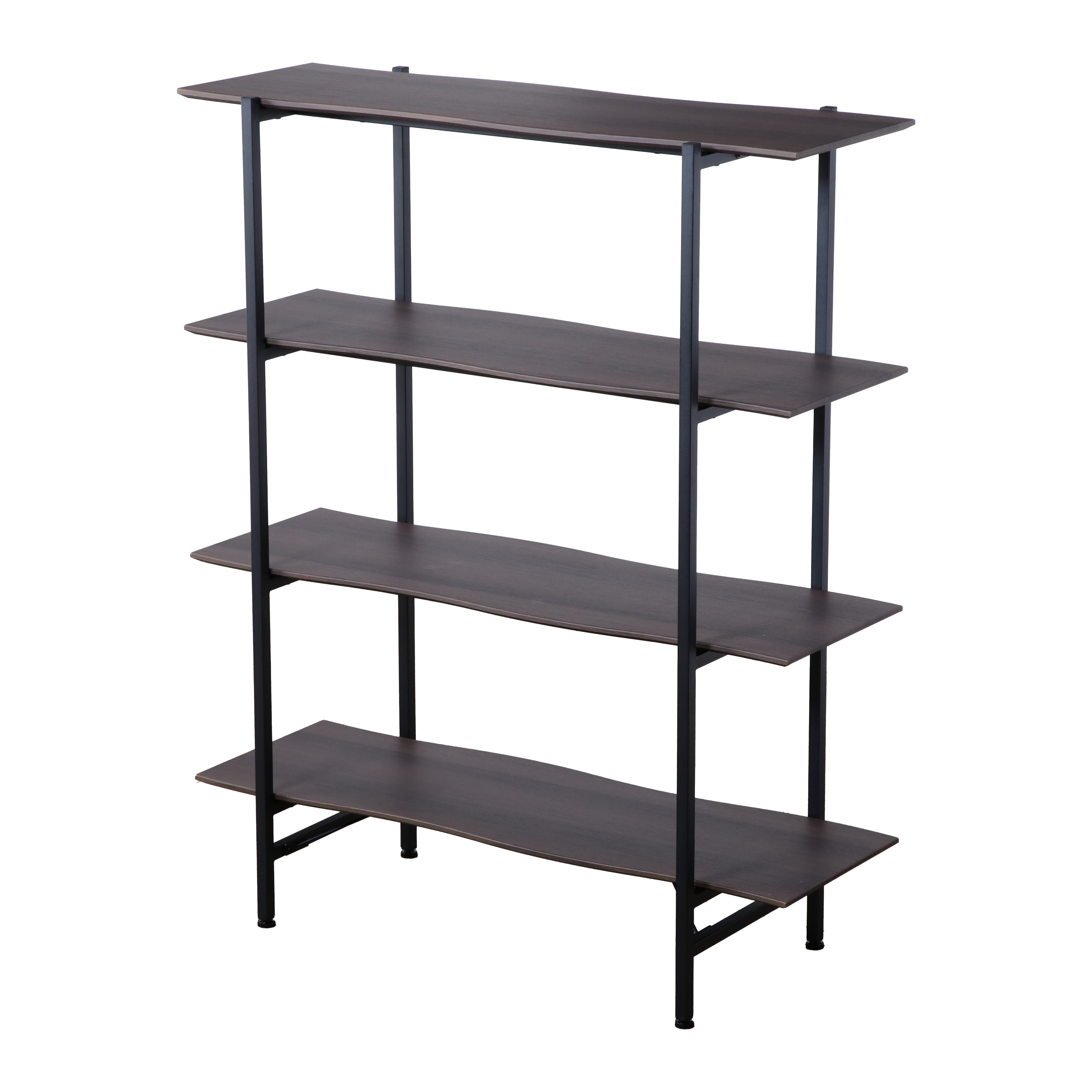 KAGUWORLD オープンラック 4段 ウェーブ アイアン オープンシェルフ