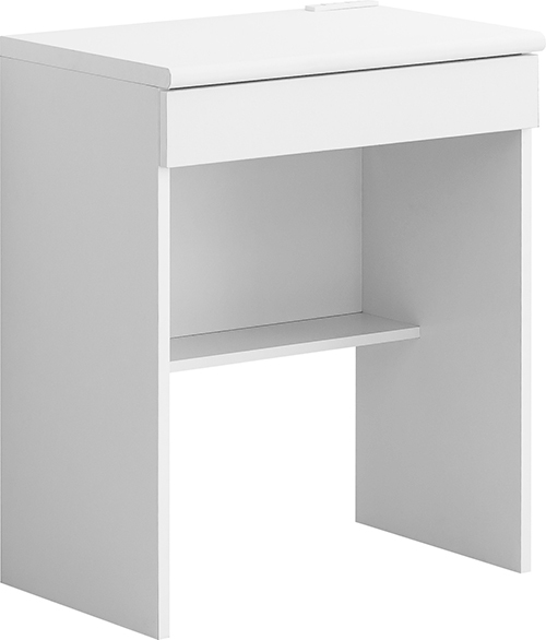 ドレッサー 鏡なし デスク 幅60cm コンパクト ミニ 引出付 コンセント