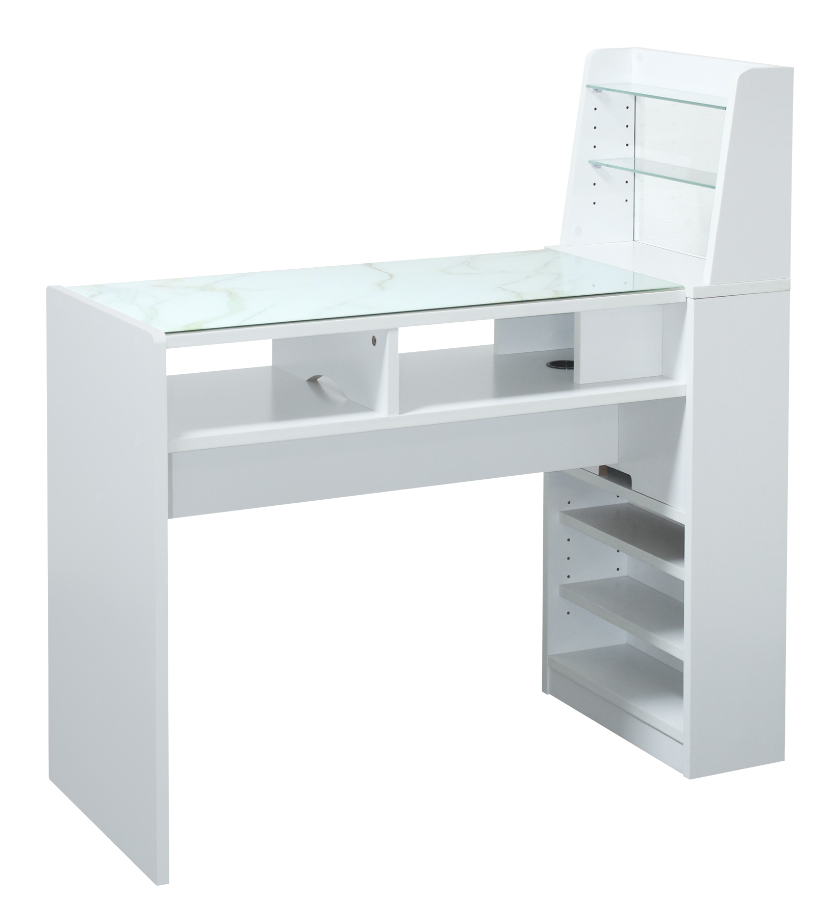 ネイルデスク ネイルテーブル おしゃれ 収納 大理石 ガラス天板 幅