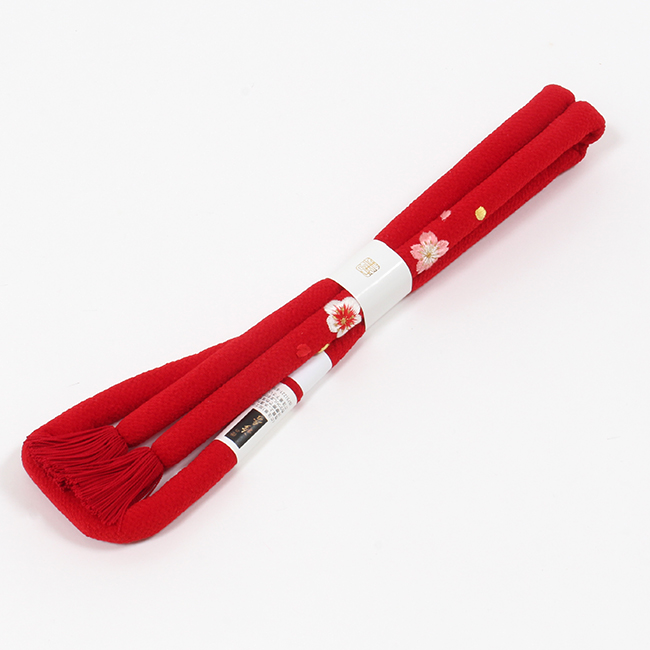 七五三 筥迫 セット はこせこ 正絹 赤 桜 刺繍入り ちりめん 7歳 7歳